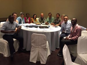פרופ' פביאן בשולחן עגול עם קולגות מבריטניה, אינדונזיה ומלאווי במסגרת ה- Rb-NET. Hyderabad, הודו, 2017.